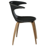 Flair Stol Black Leather, Oak