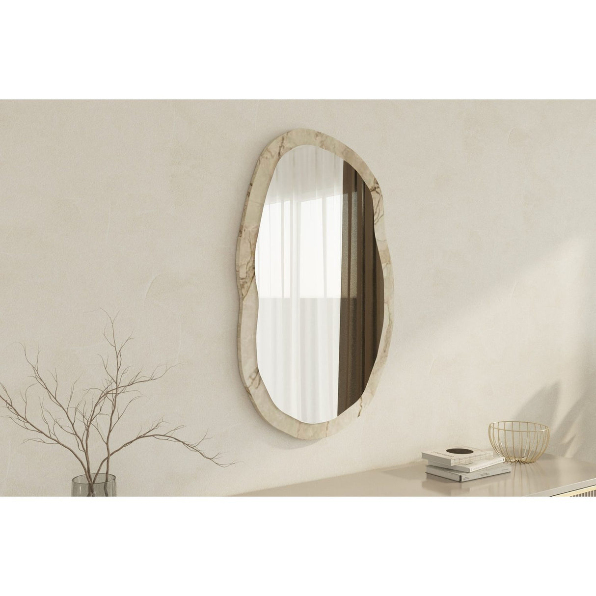 Lossa W (52 x 86 x 2,2 cm) Efesos-marmor Spegel