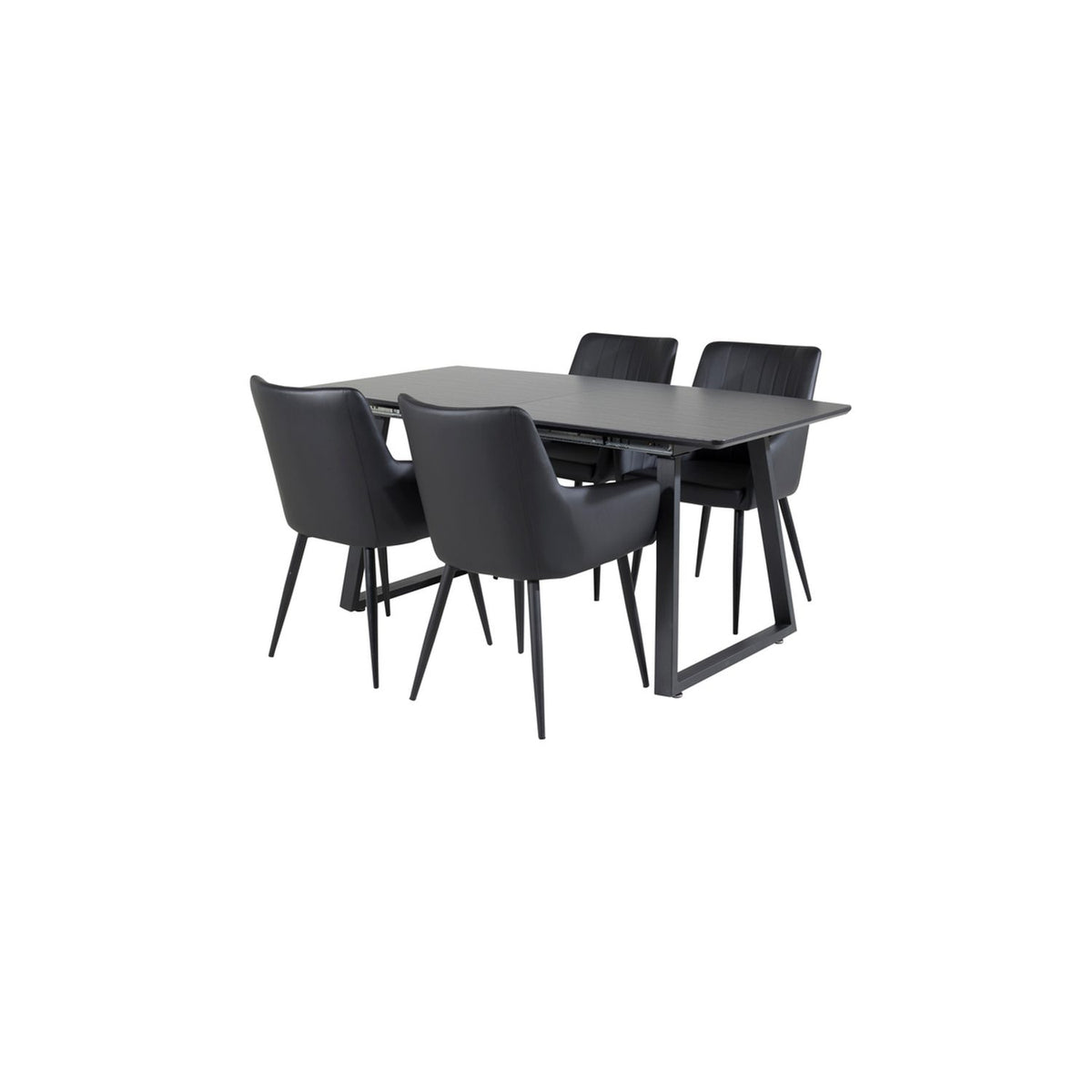 Inca, Comfort Rektangulär matgrupp Svart, Svart, 4st