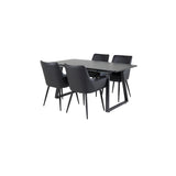 Inca, Comfort Rektangulär matgrupp Svart, Svart, 4st