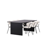 Vail, Chico Rektangulär matgrupp Vit, Svart, 200 x 100