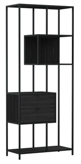 Seaford Bokhylla med 2 Lådor 185x77x35 cm Svart
