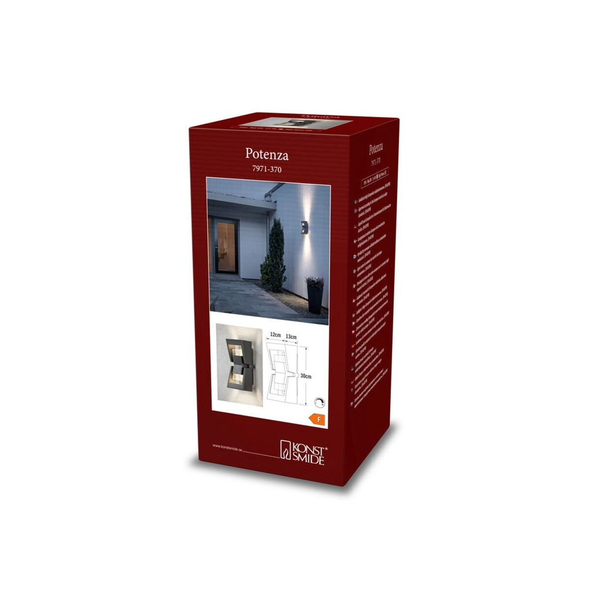 Potenza HP-LED 2x4W Vägglampa Ute Antracit