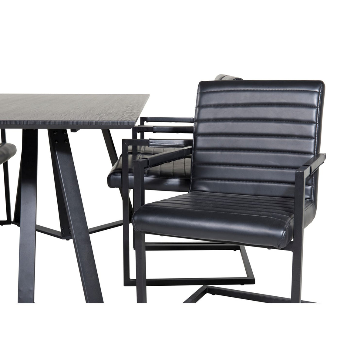 Marina, Art Rektangulär matgrupp Svart, Svart, 180 x 90