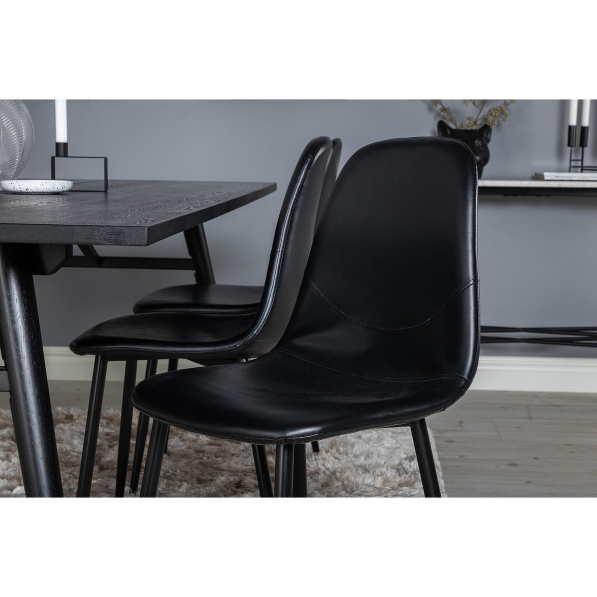 Sleek, Polar Rektangulär matgrupp Svart, Svart, 195 x 95