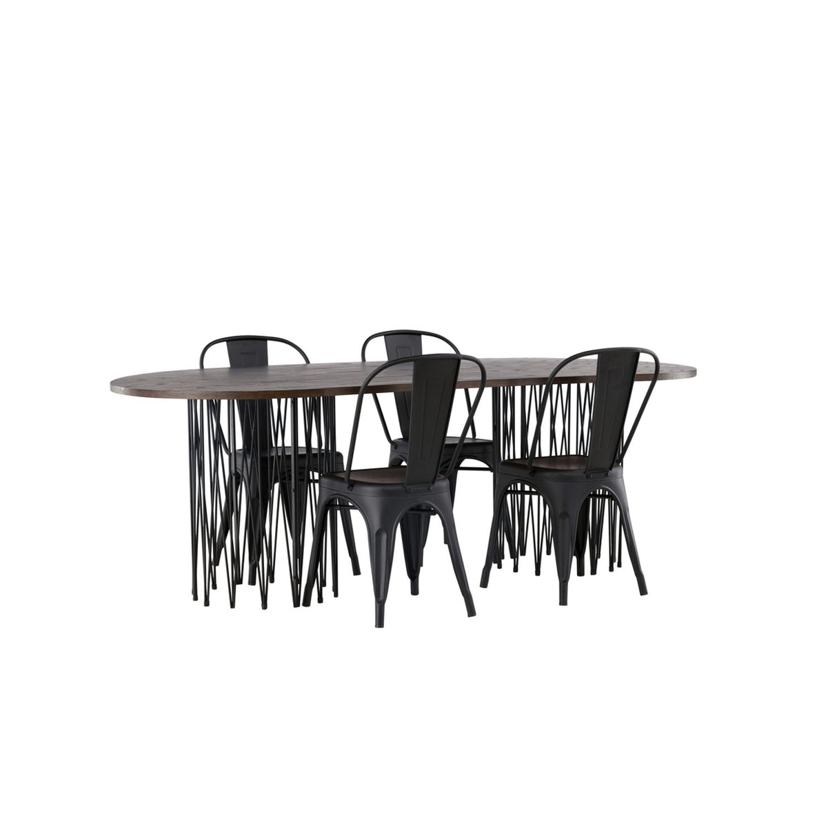 Stone, Tempe Ovalt matgrupp Svart, Svart,mocka, 220 x 100