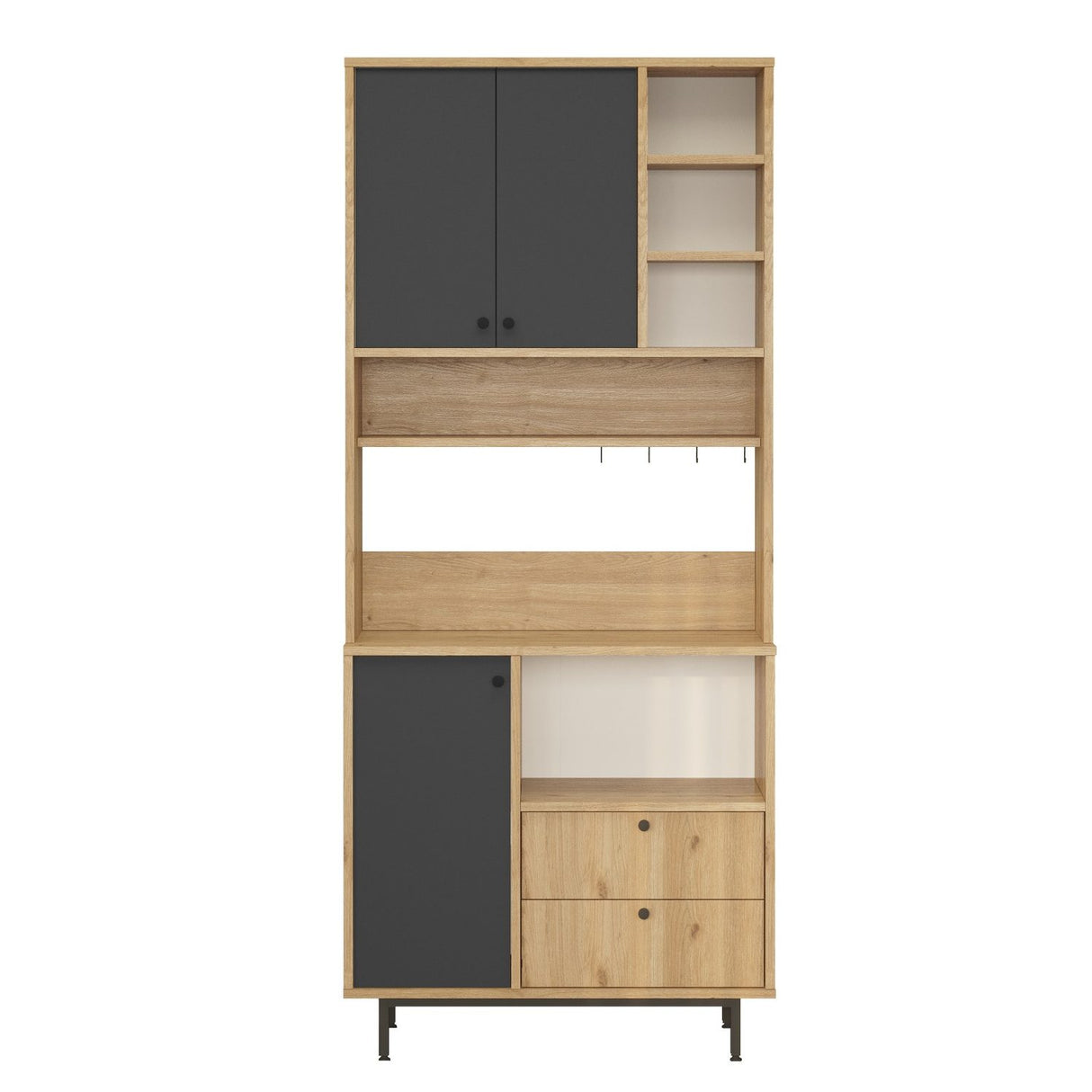 Sapporo Wide (88 x 205 x 35,5 cm) Förvaringsskåp Ek antracit