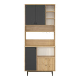 Sapporo Wide (88 x 205 x 35,5 cm) Förvaringsskåp Ek antracit