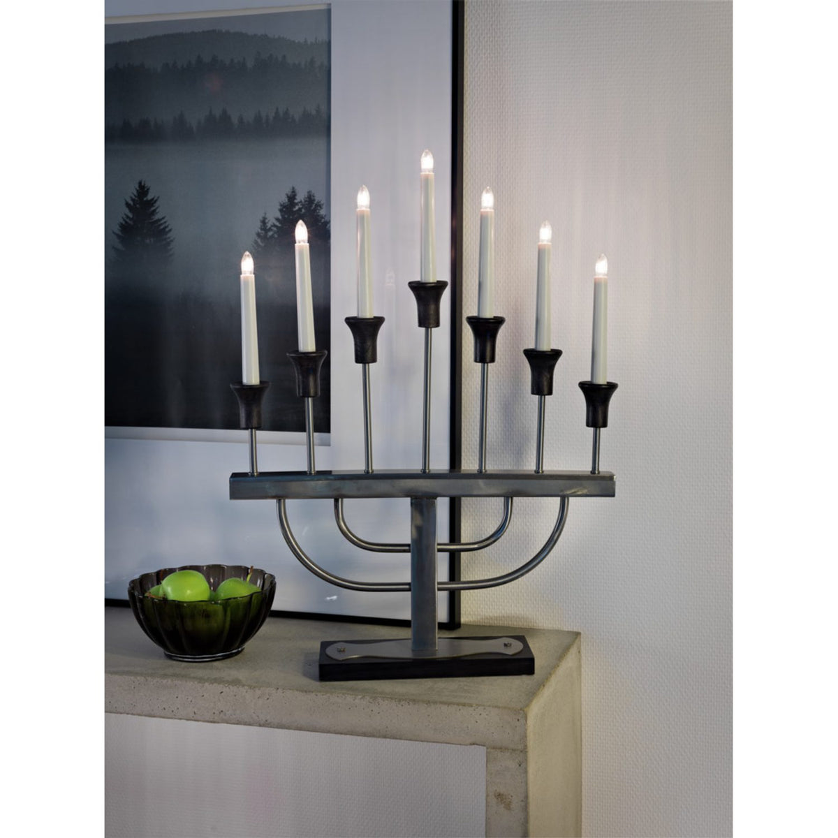 7 Ljus Borstad Metall Elljusstake