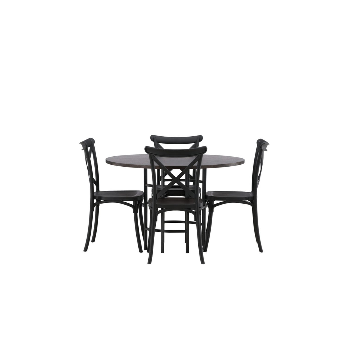Copenhagen, Crosett Rund matgrupp Svart, Mocka, 4st