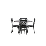 Copenhagen, Crosett Rund matgrupp Svart, Mocka, 4st