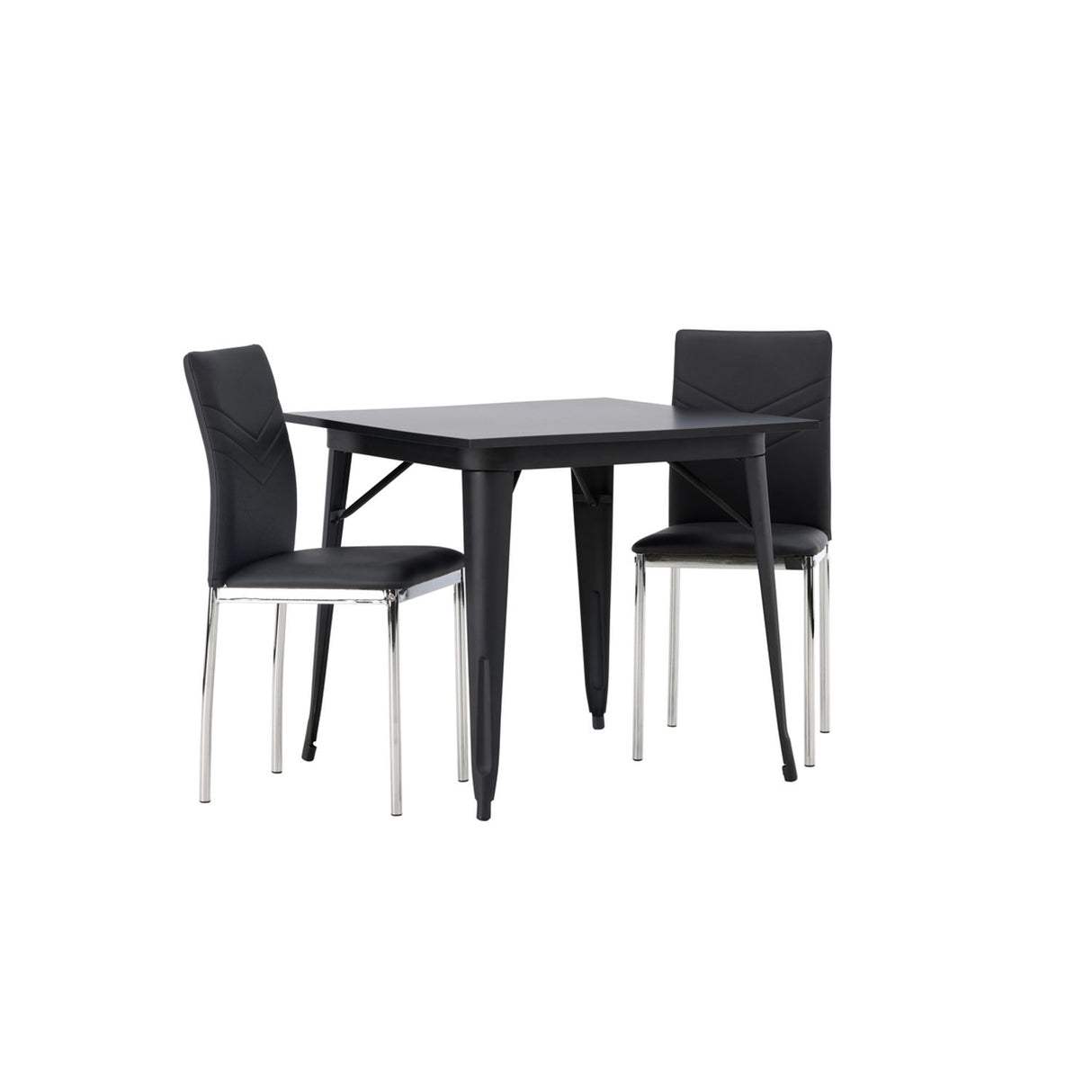 Tempe, Lily Rektangulär matgrupp Svart,Silver, Svart, 80 x 80