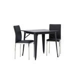 Tempe, Lily Rektangulär matgrupp Svart,Silver, Svart, 80 x 80