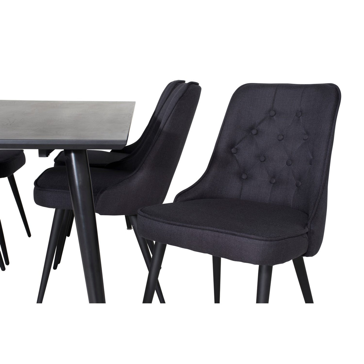 Dipp, Velvet Deluxe Rektangulär matgrupp Svart, Svart, 180 x 90