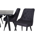 Dipp, Velvet Deluxe Rektangulär matgrupp Svart, Svart, 180 x 90