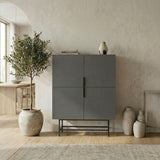 Edinburgh (100 x 128 x 40 cm) Sideboard Antracit svart