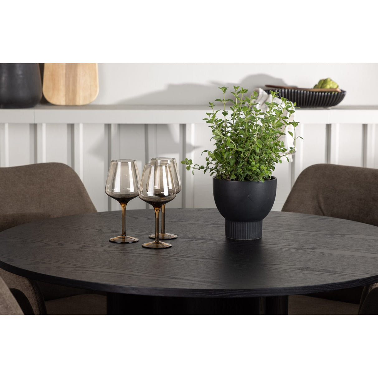 Olivia, Tomorrow Rund matgrupp Brun, Svart, ⌀110