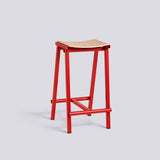 Taburete 8 65 cm Barpall ekfaner med vattenbaserad lack, Signal red – pulverlackerat stål