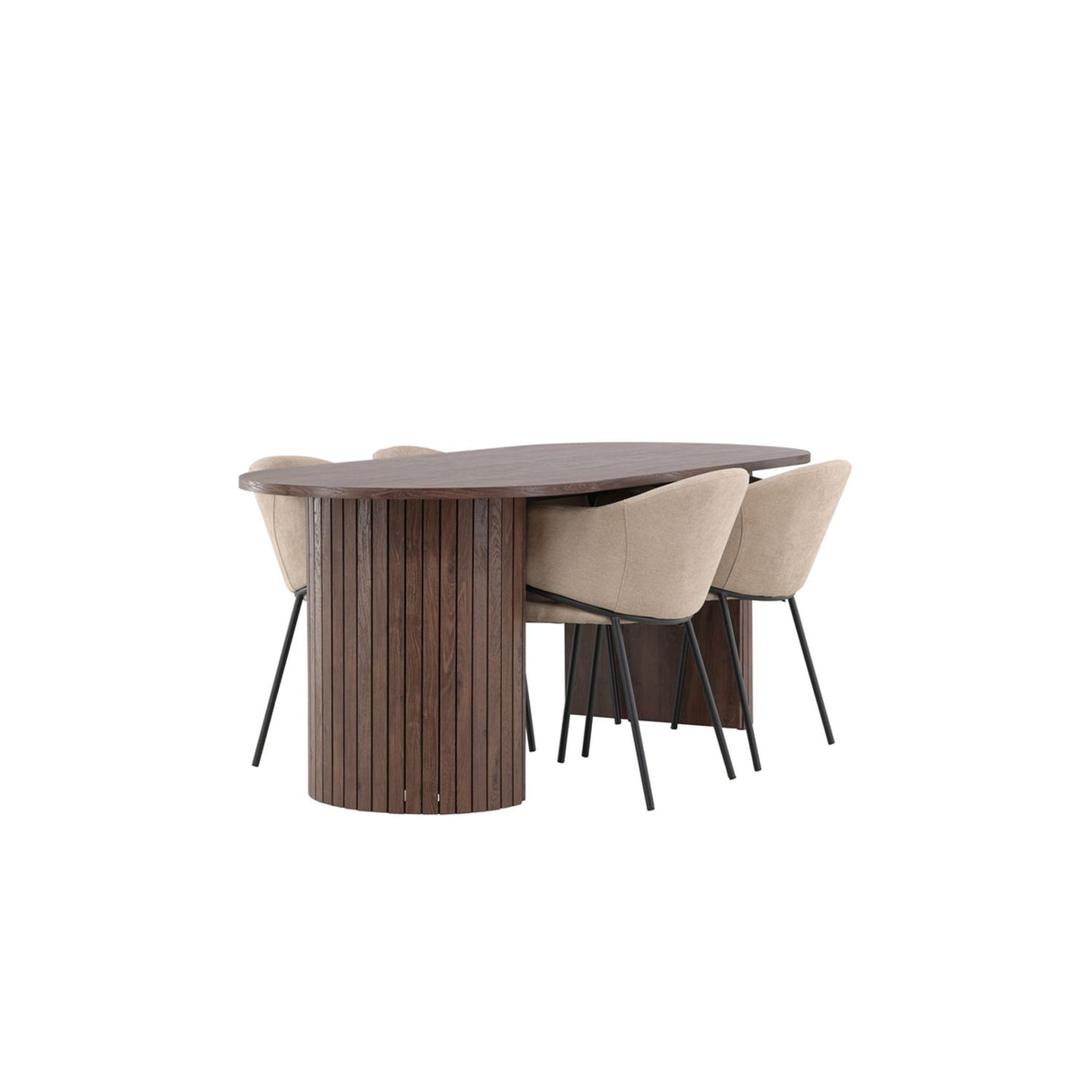 Härön, Evelina Oval matgrupp Beige,Svart, Mocca, 200 x 90