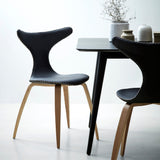 Dolphin Stol Black Leather, Oak