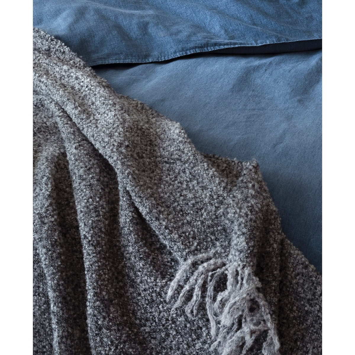 2-Dels Set Washed Påslakanset Enkelsäng Marinblå