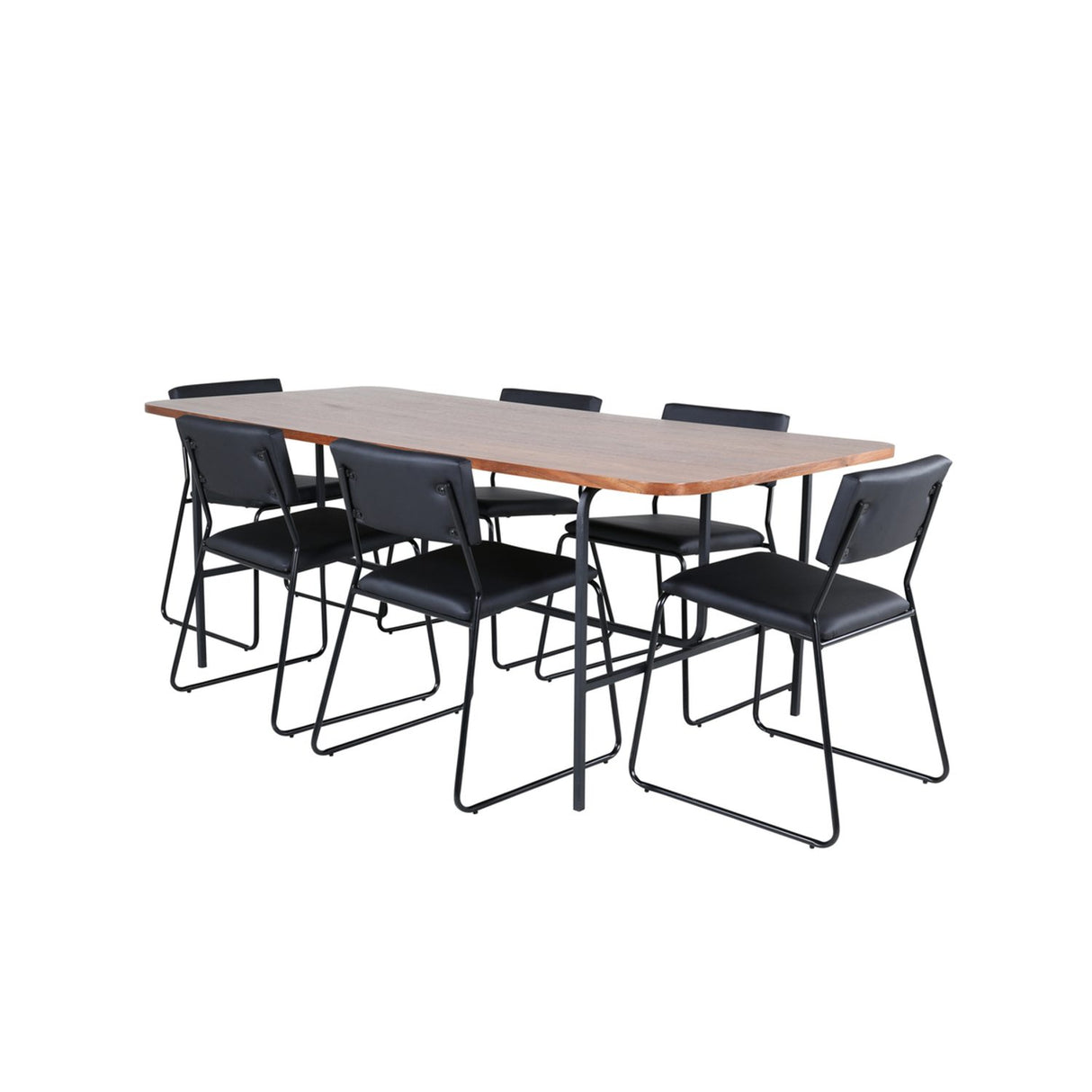 Uno, Kenth Rektangulär matgrupp Svart, Svart,Natur, 200 x 90