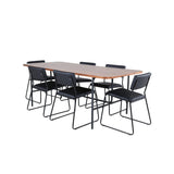 Uno, Kenth Rektangulär matgrupp Svart, Svart,Natur, 200 x 90