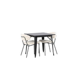 Tempe, Chico Rektangulär matgrupp Vit, Svart, 80 x 80