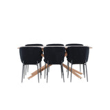 Piazza, Modesto Rektangulär matgrupp Svart, Mocka, 180 x 90