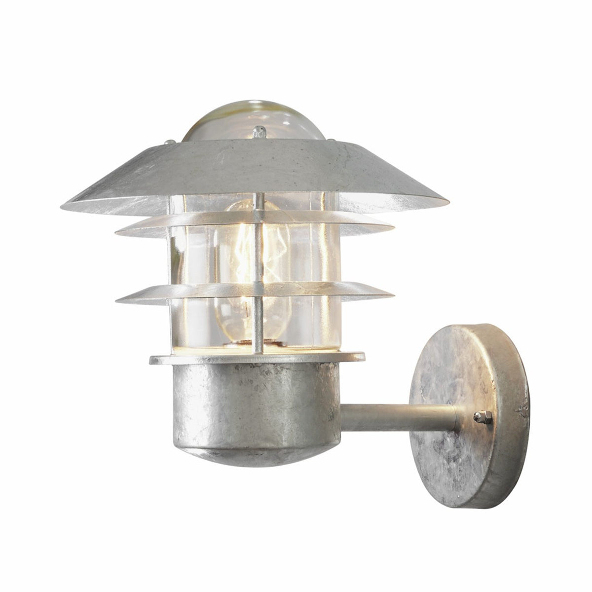 Modena E27 24 cm Vägglampa Ute Galvaniserad, Upp