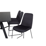 Marina, Muce Rektangulär matgrupp Svart, Svart, 180 x 90