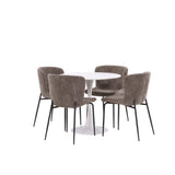 Hamden, Modesto Rund matgrupp Svart,Brun, Vit, ⌀80
