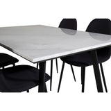 Estelle, Polar Rektangulär matgrupp Svart, Svart, vit, 140 x 90