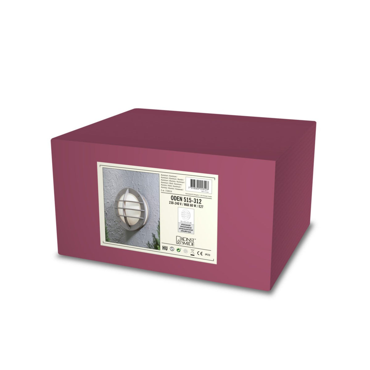 Oden E27 Opal Vägglampa Ute Aluminium