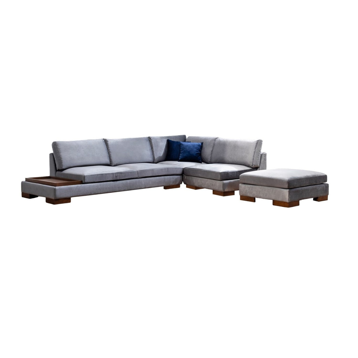 Reykjavik hörn med puff (313-193 x 97 x 80 cm) Hörnsoffa Mörkgrå