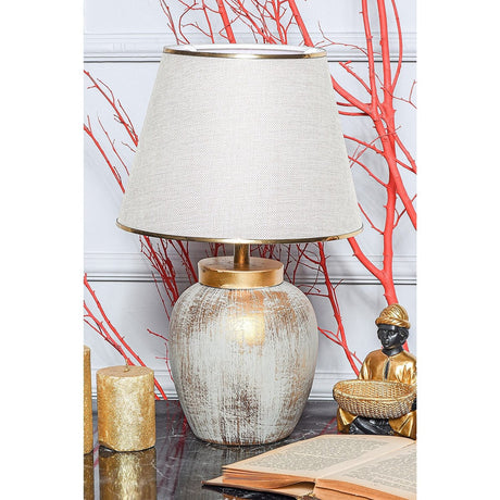 Managua (40 x 30 x 40 cm) Creme guld Bordslampa