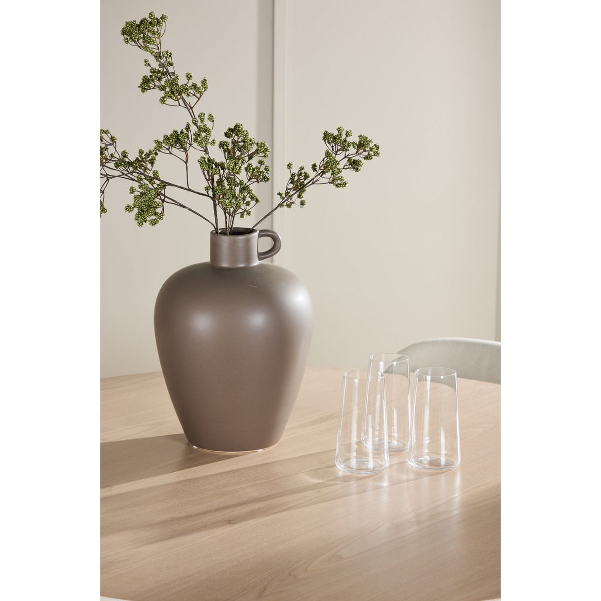 Flora, Lilja Runt matgrupp Beige, Vitlasyr, ⌀120