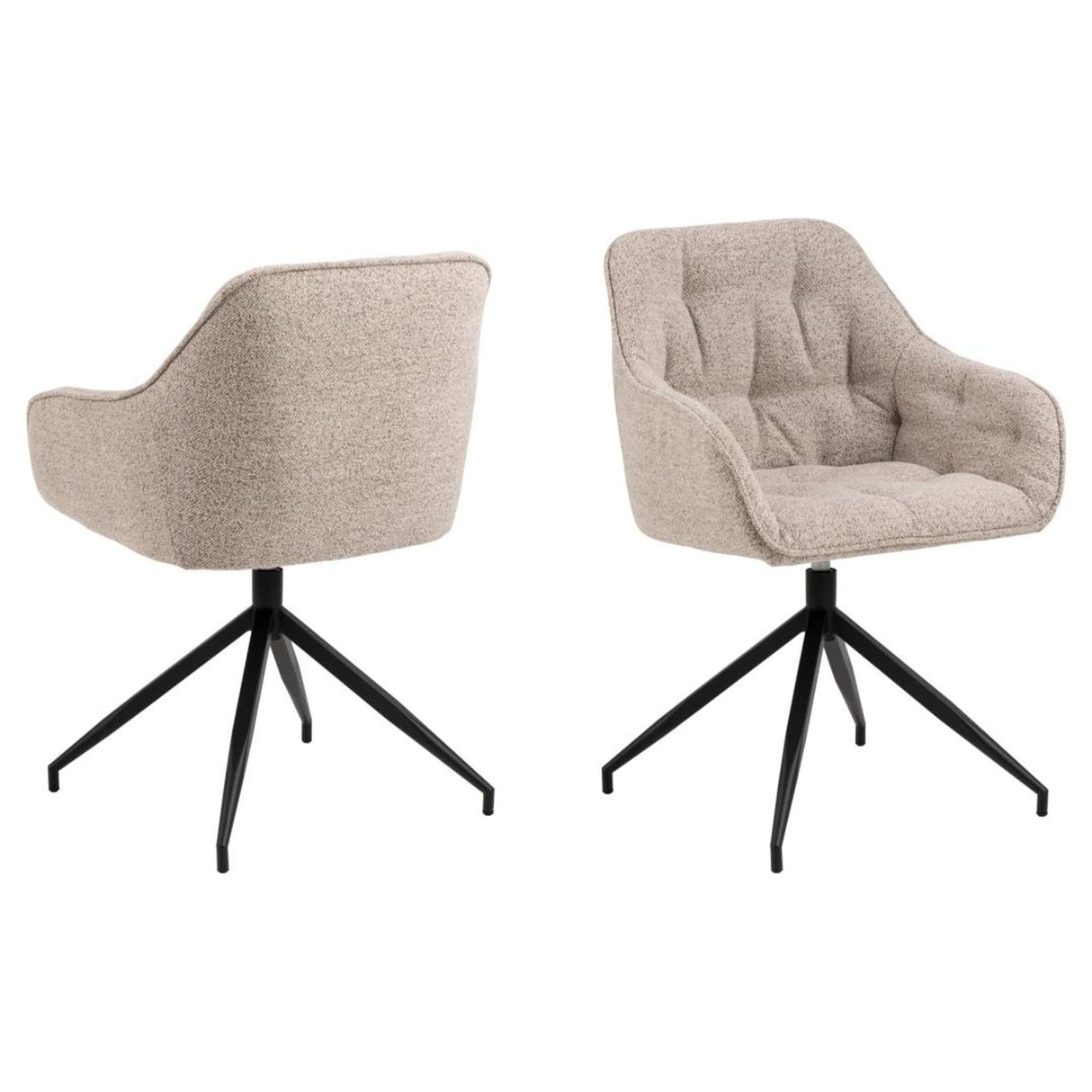 Toulon Matstol med Armstöd Snurrfunktion Monza tyg Beige