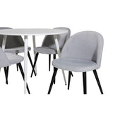 Plaza, Velvet Rund matgrupp Svart,Ljusgrå, Vit, ⌀100