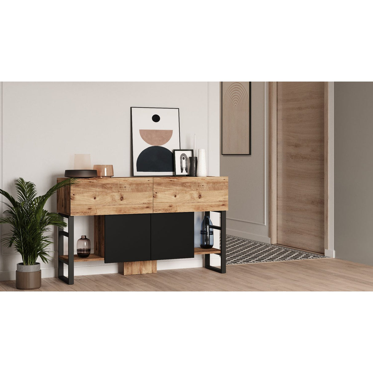 Malena Console Wide (138,8 x 83,6 x 43,3 cm) Atlantisk furu Konsol