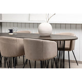 Stone, Berit Rektangulär matgrupp Beige, Svart, Svart, Mocka, 220 x 100