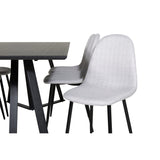 Marina, Polar Rektangulär matgrupp Svart,Grå, Svart, 180 x 90