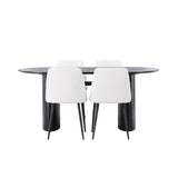 Isolde, Night Oval matgrupp Svart,Vit, Svart, 180 x 90