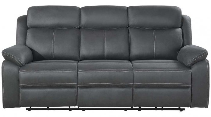 Teddy 3-Sits Reclinersoffa Grått Microfibertyg