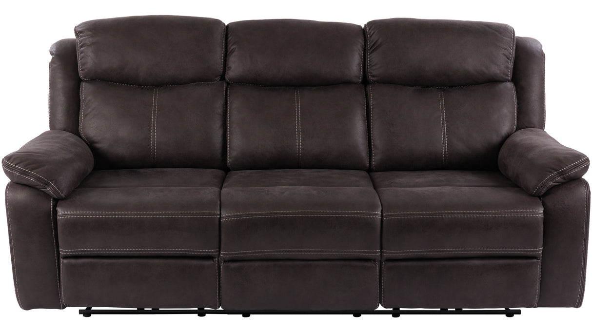 Teddy 3-Sits Reclinersoffa brungrått tyg