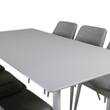 Polar, Plaza Rektangulär matgrupp Grå,Vit, Vit, 180 x 90