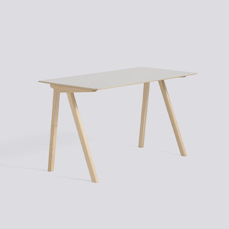 CPH 90 L130 × B65 × H74 cm Skrivbord Off-white – linoleum, massiv ek med vattenbaserad lack
