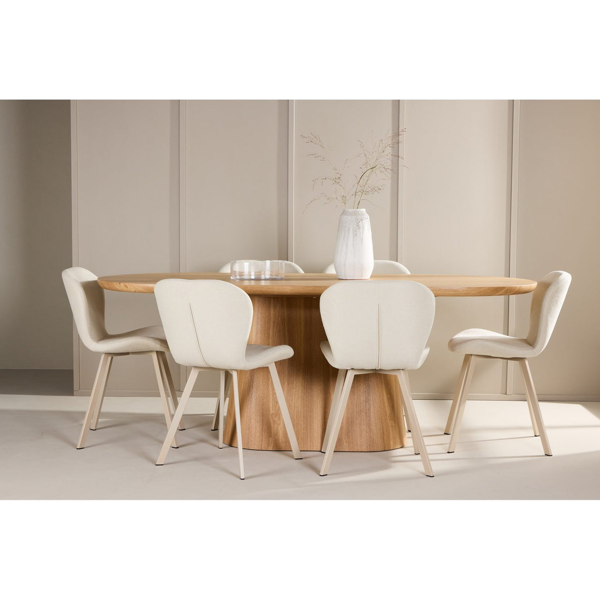 Stjärnö, Lilja Oval matgrupp Beige, Natur, 200 x 90