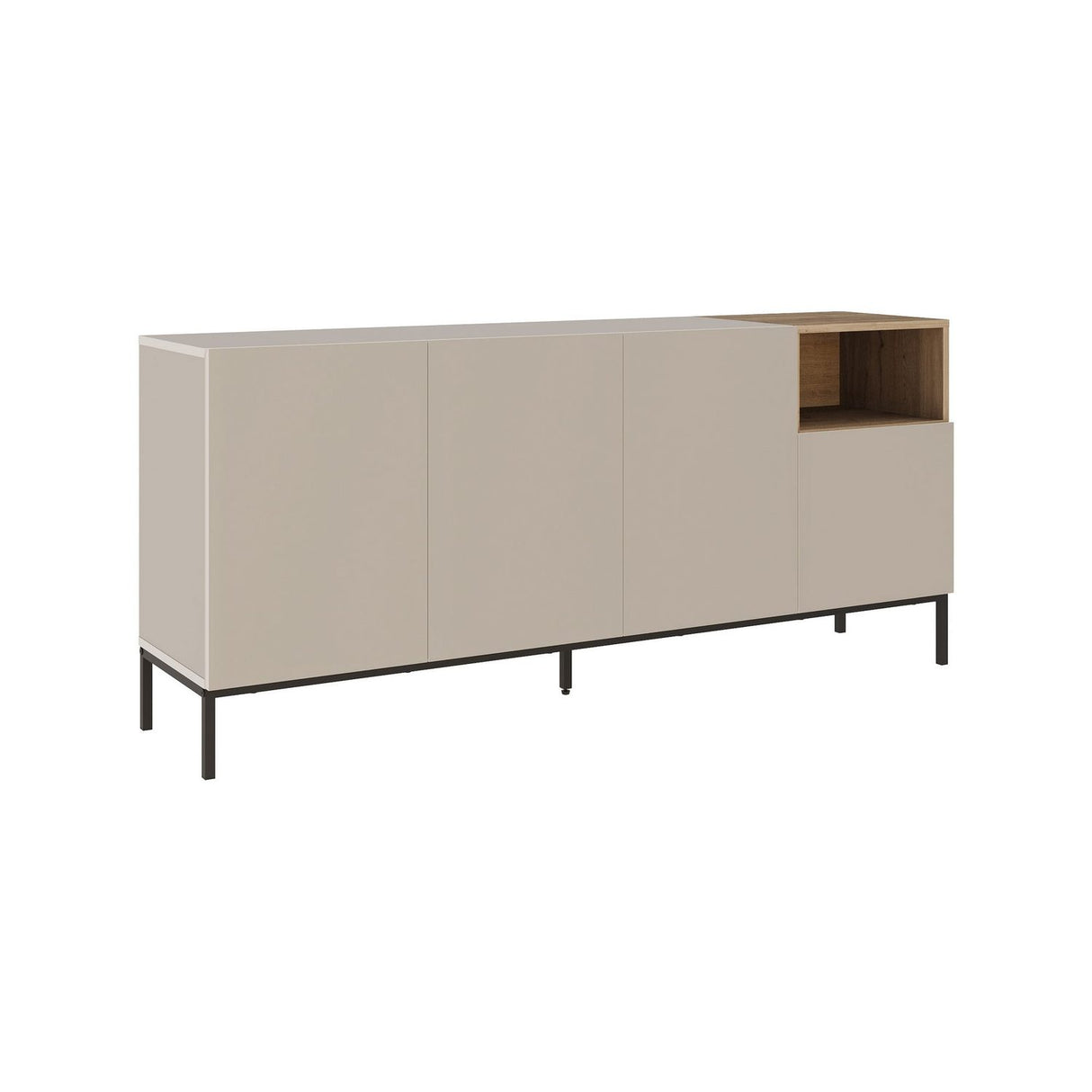 Helsingfors 180 (180 x 80 x 41,8 cm) Konsolbord Sandsten naturlig ek svart