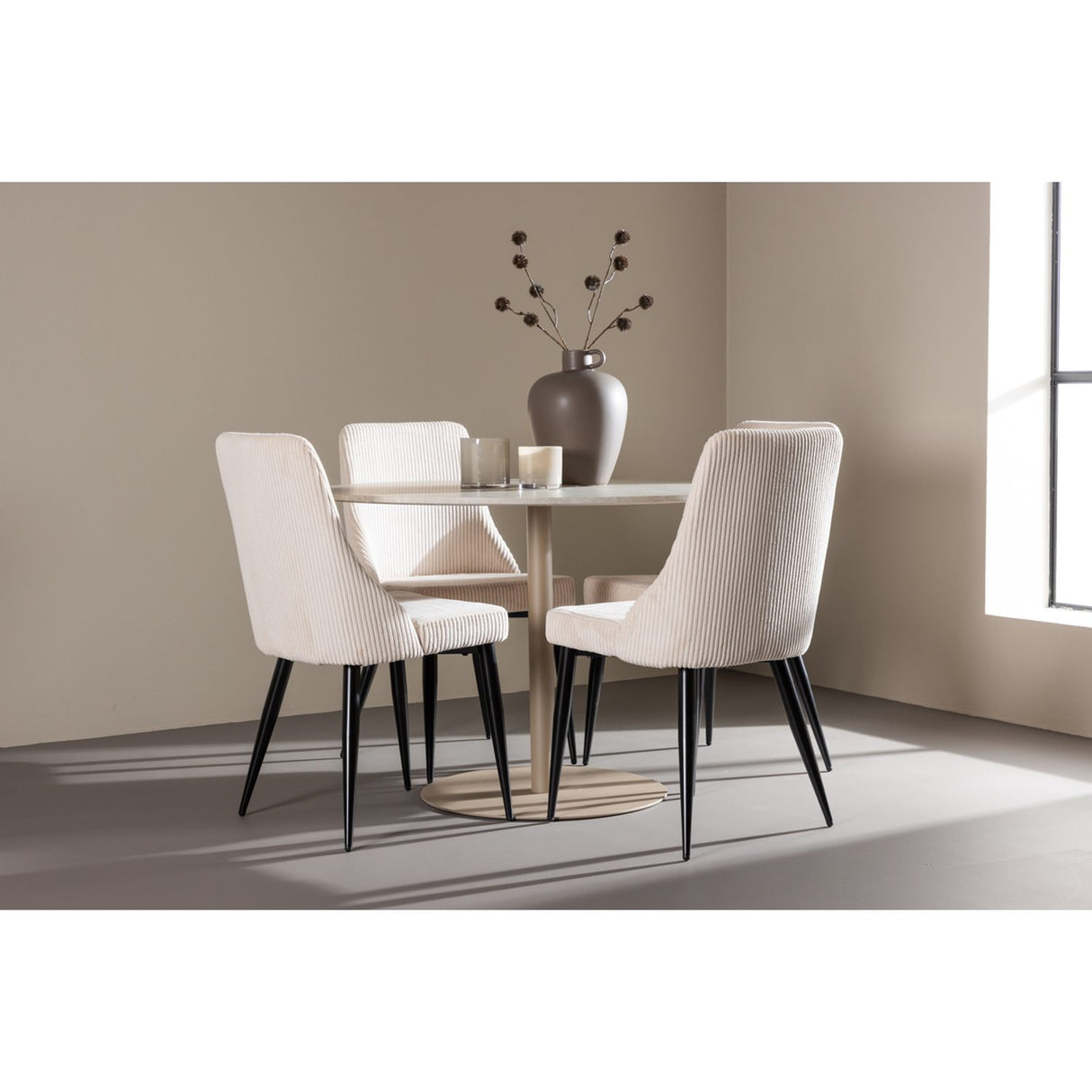 Lycke, Leone Rund matgrupp Beige,Svart, Beige, ⌀110
